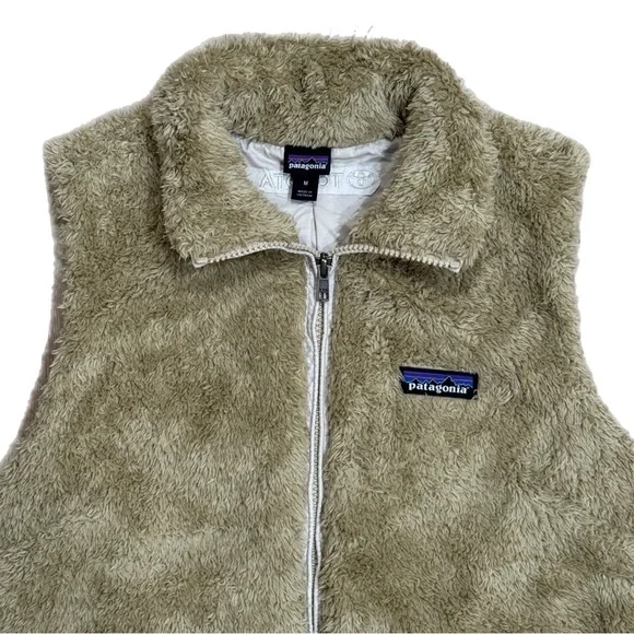 Patagonia Los Gatos Fleece Vest Teddy Sherpa Neutral Tan Full Zip Womens Medium - Picture 2 of 11